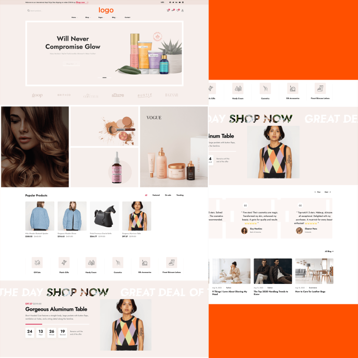 Ontwerp voor e-commerce website voor ijzerwarenhandel