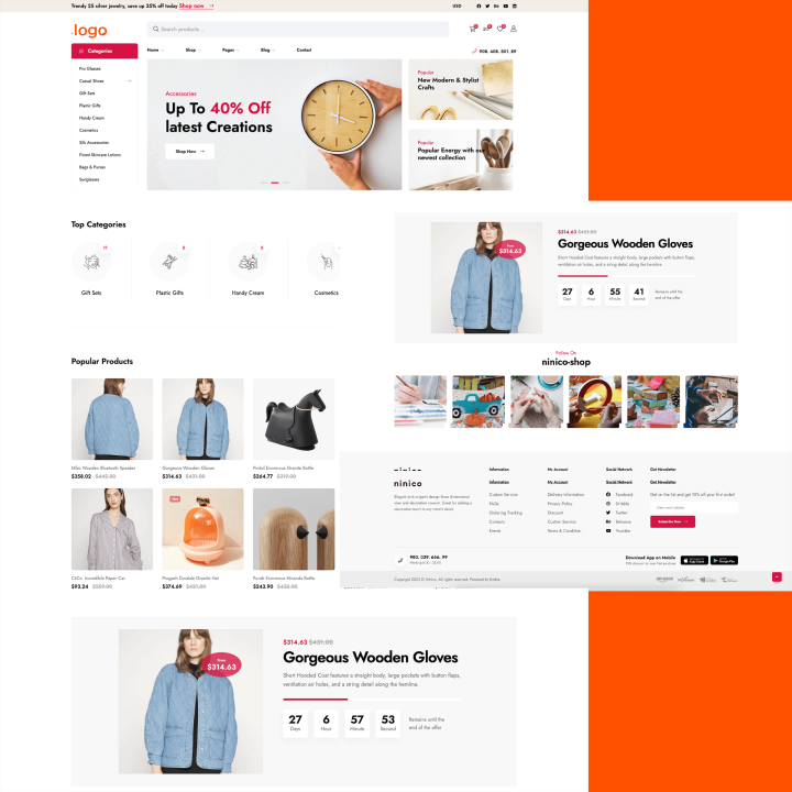 Ontwerp voor e-commerce website voor ijzerwarenhandel